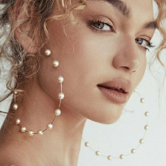 Jewelry - Only 2 left✨ Large Pearl Hoops